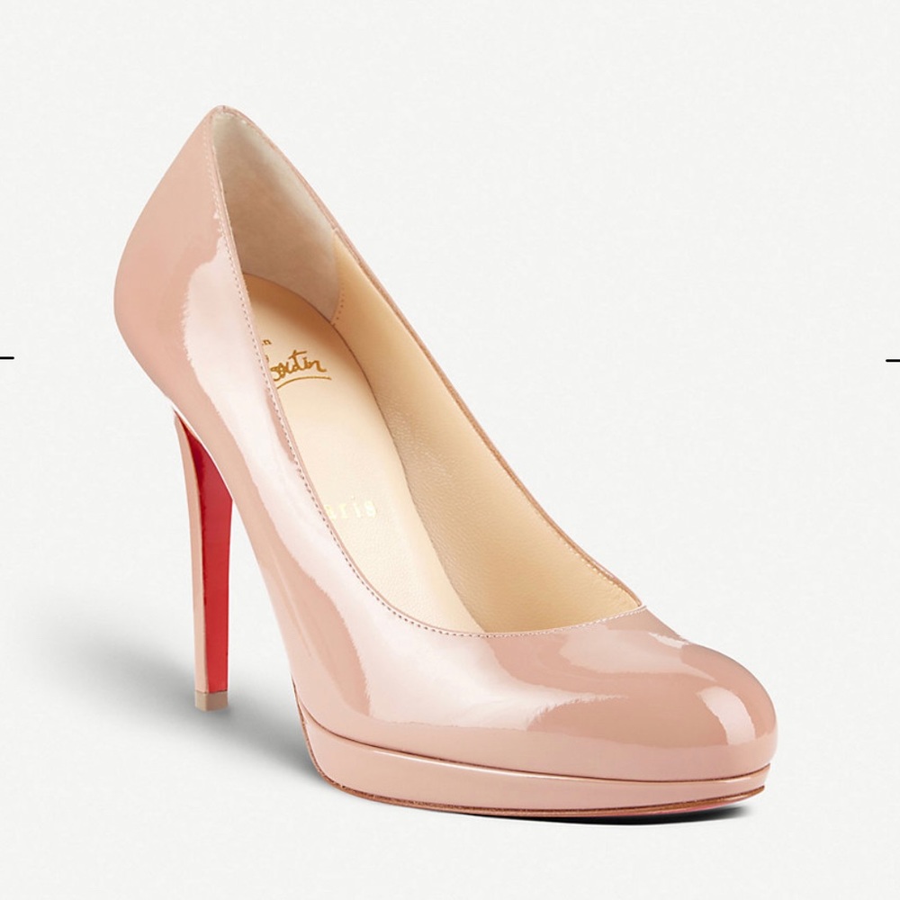 SOLD- Brand New-Christian Louboutin New Simple Pump 120 Patent Calf- Nude- 40
